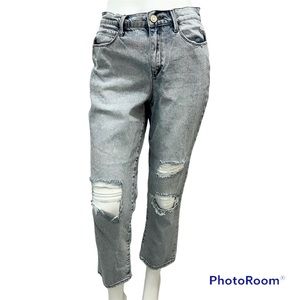 Skinnygirl Jeans The High Rise Straight Crop Light Wash Distressed - Size 28